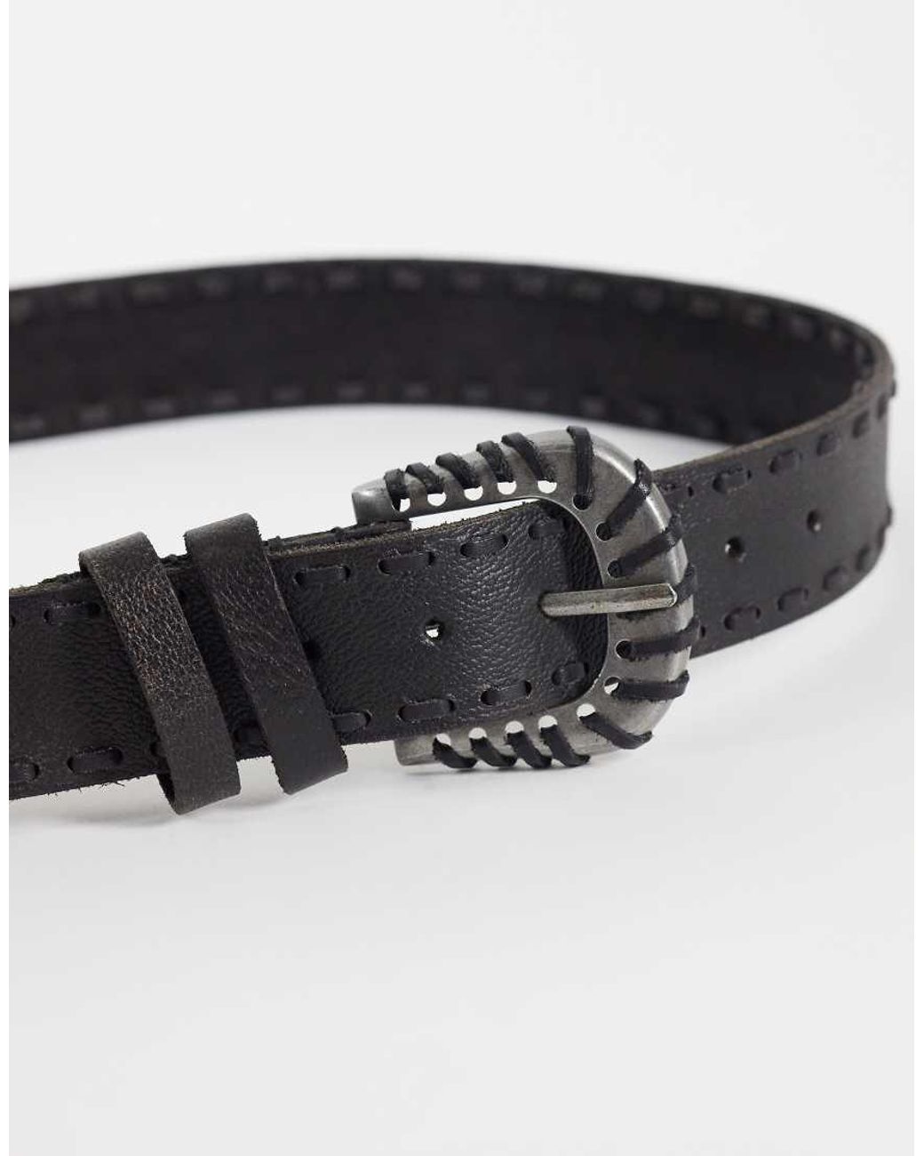 Free People Gray Holt Leather Belt