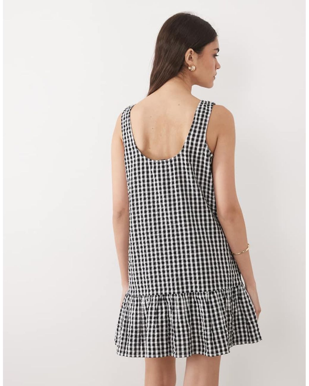 Nobody's Child Black Millie Sleeveless Dropped Waist Ruffle Hem Cotton Mini Dress
