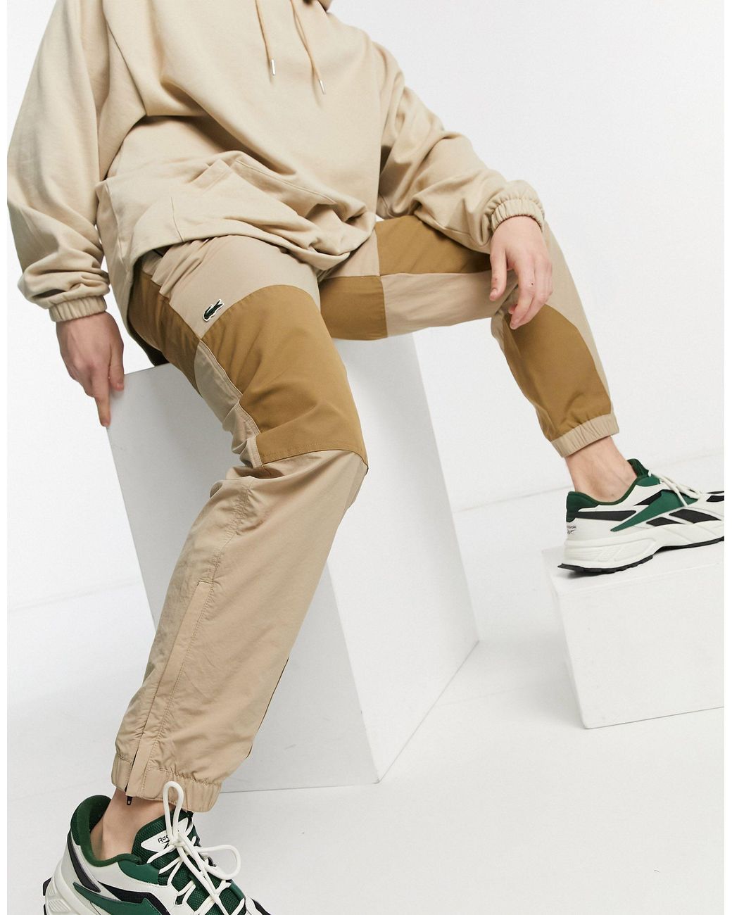 Lacoste Live Two-tone Track Pants in Natural for Men | Lyst Australia