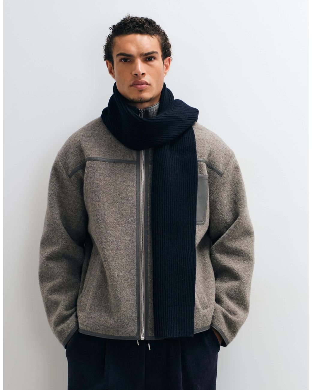 ASOS Gerippter strickschal in Blue für Herren