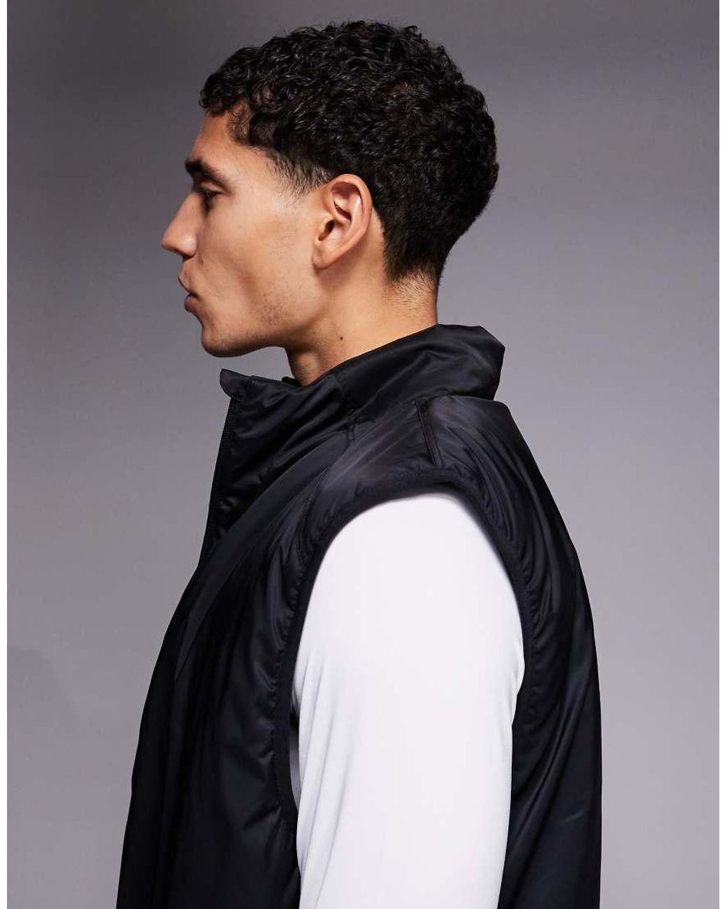 4505 Blue Insulated Thermal Running Vest With Zip Pockets And Reflective Detail for men