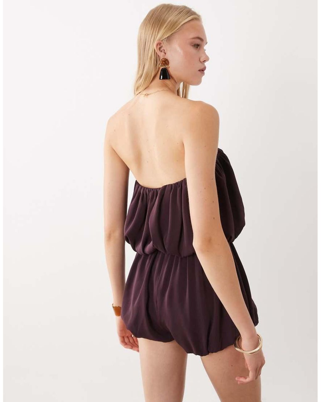 ASOS Purple Satin Bubble Playsuit