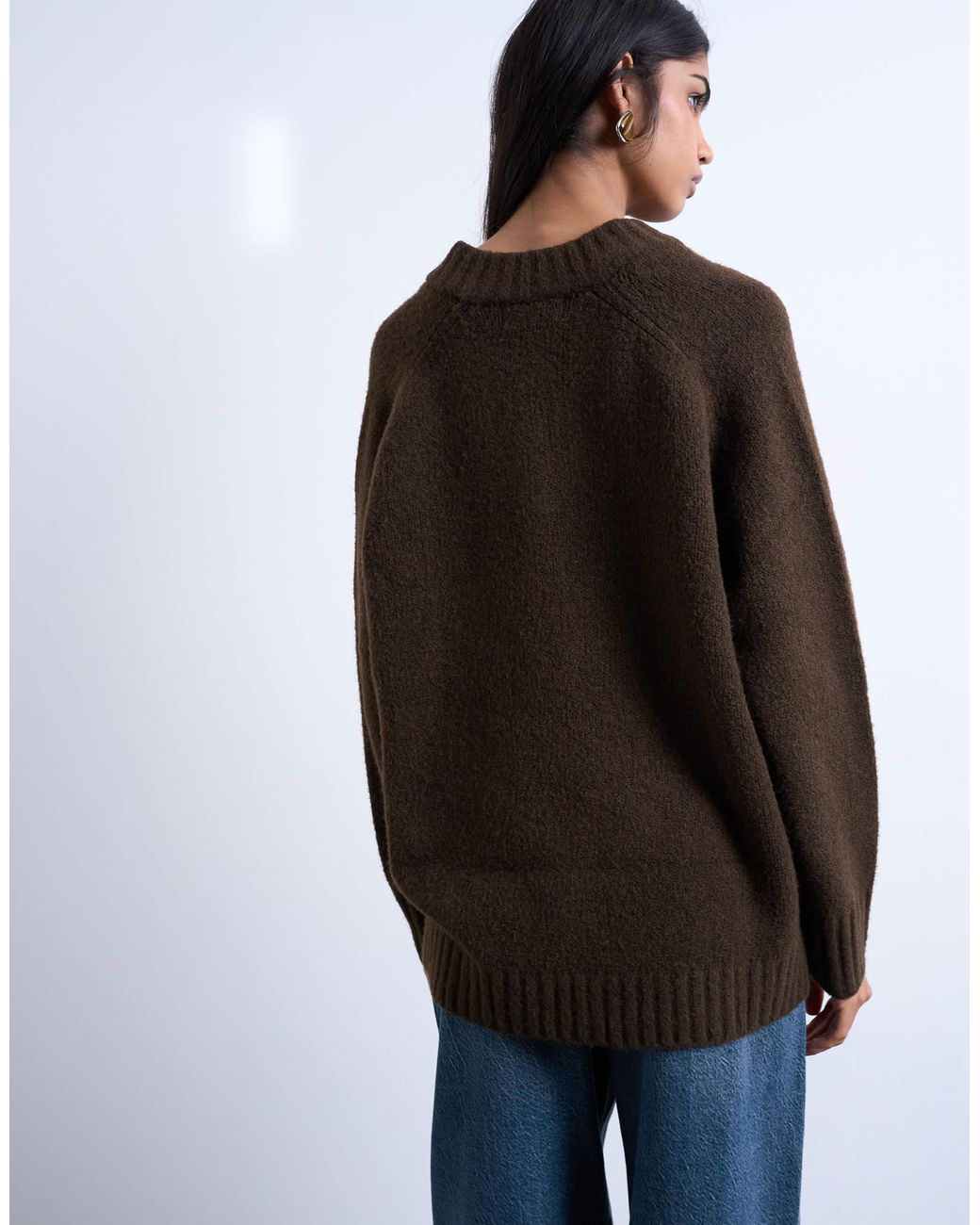 TOPSHOP Brown – schlichter strickpullover