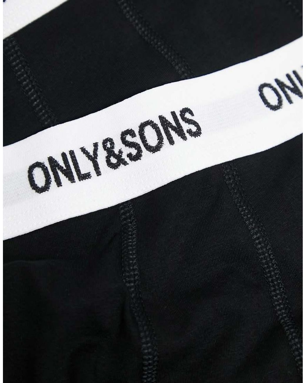 Only & Sons Black 5 Pack Trunks for men