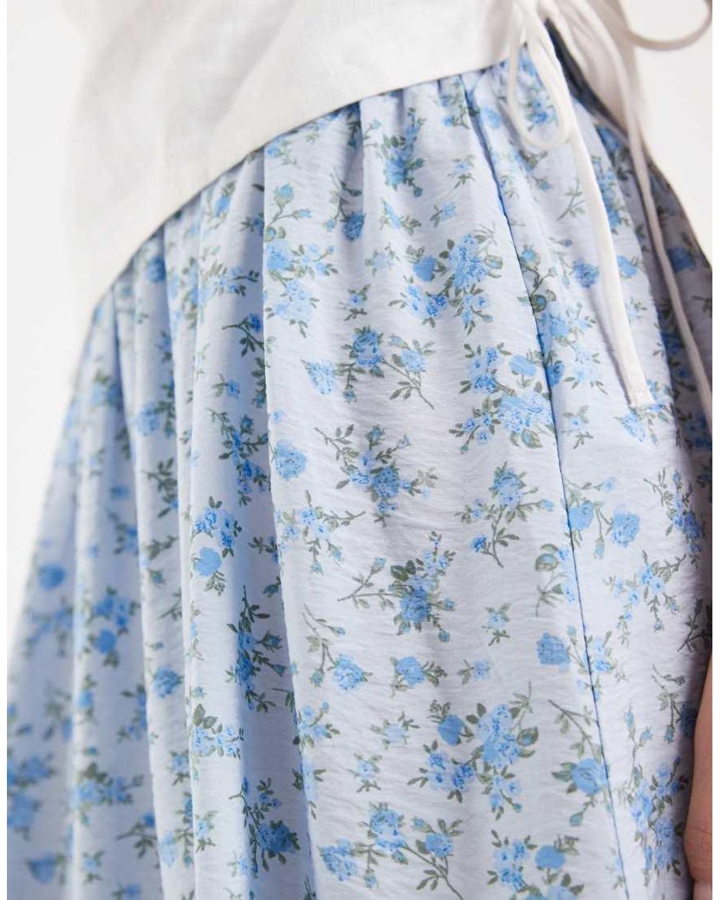 Vero Moda Blue Full Woven Midi Skirt