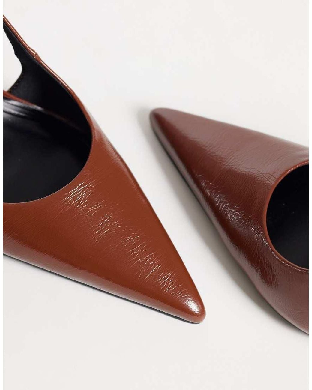 ASOS Brown Pronto Stiletto Slingback High Heeled Shoes