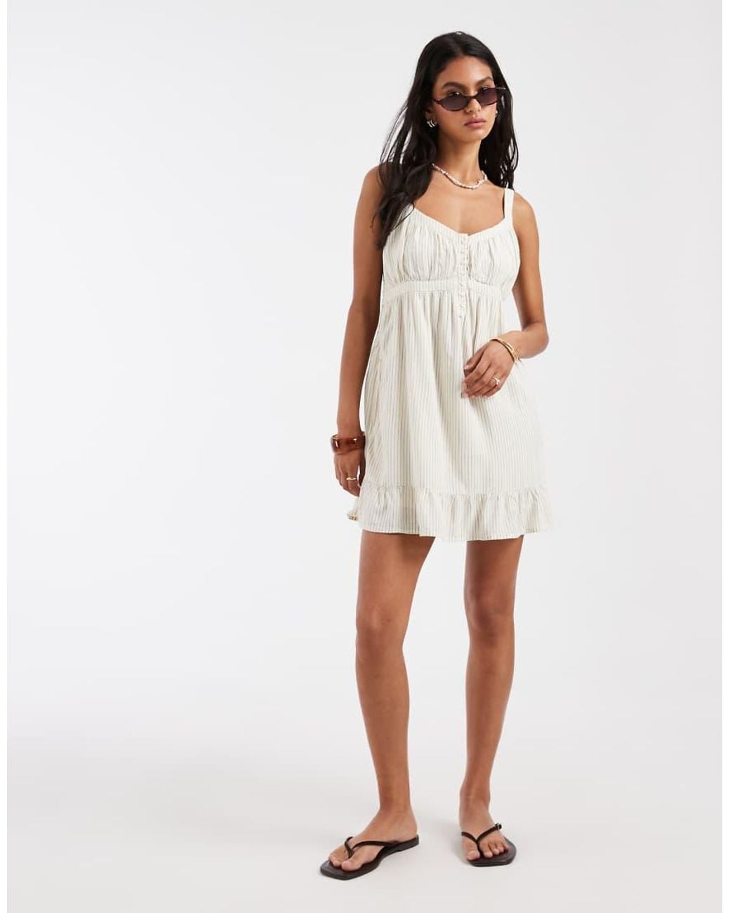 Hollister White Strappy Floaty Mini Dress