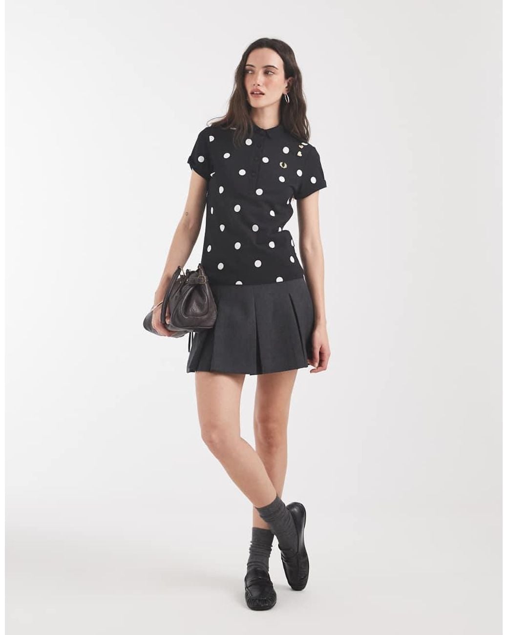 Fred Perry Black X Amy Winehouse Polka Dot Polo Shirt