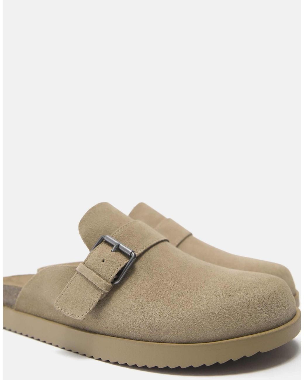 Pull&Bear – leder-clogs in White für Herren