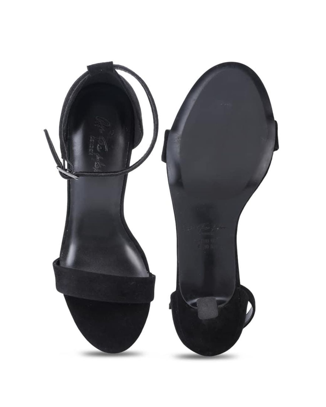 OFF THE HOOK White Ashleigh Suede Leather High-Heel Ankle-Strap Sandals
