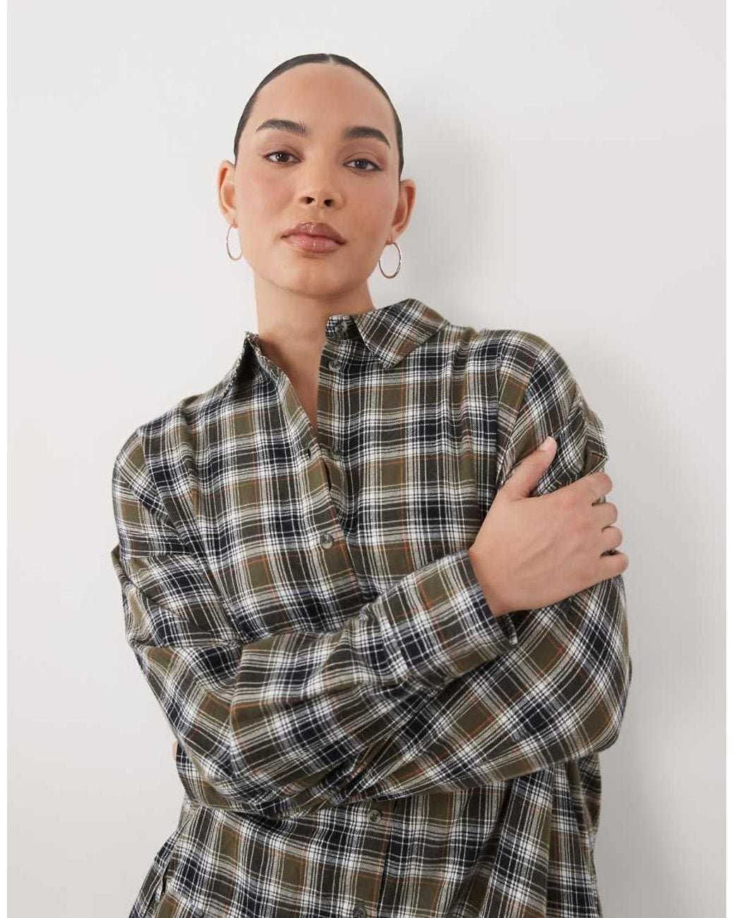 ASOS Multicolor Asos Design Curve Mini Shirt Dress With Ruffle Hem