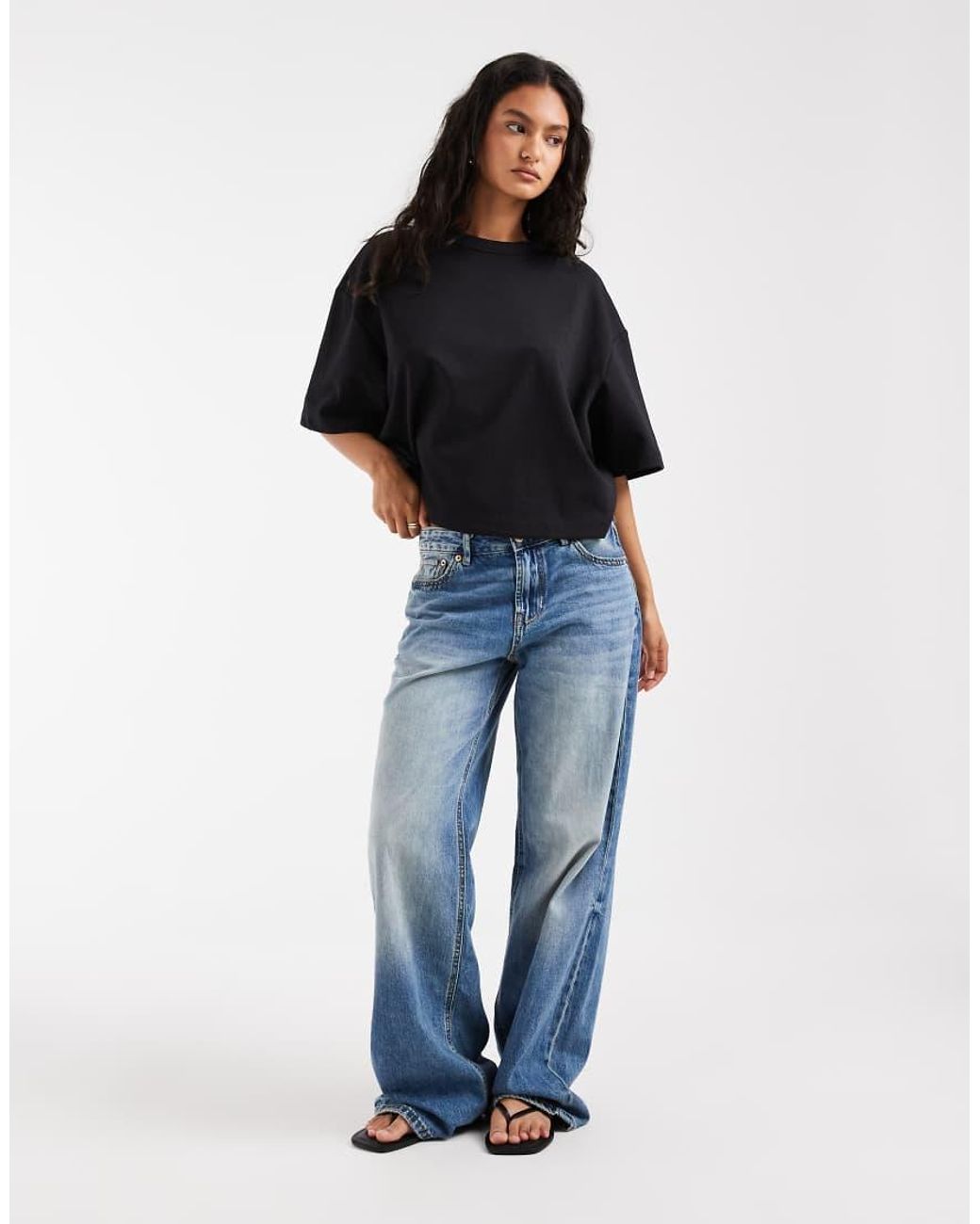 ASOS Black Breathemaxtm Interlock Boxy Cropped Short Sleeve T-shirt