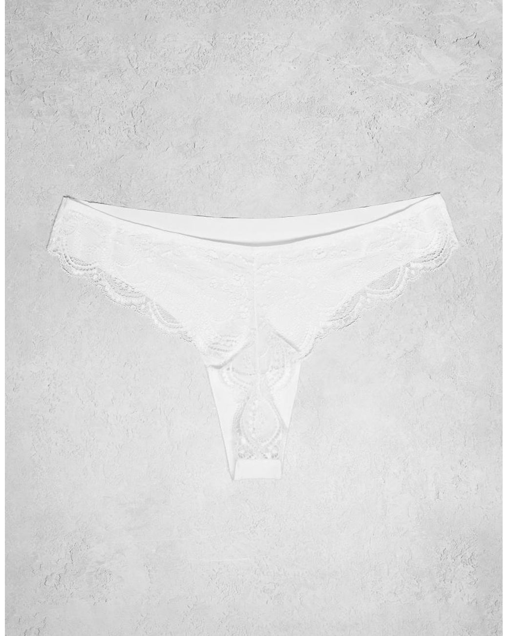 ASOS Gray 3 Pack No Vpl & Lace Trim Lingerie Thongs