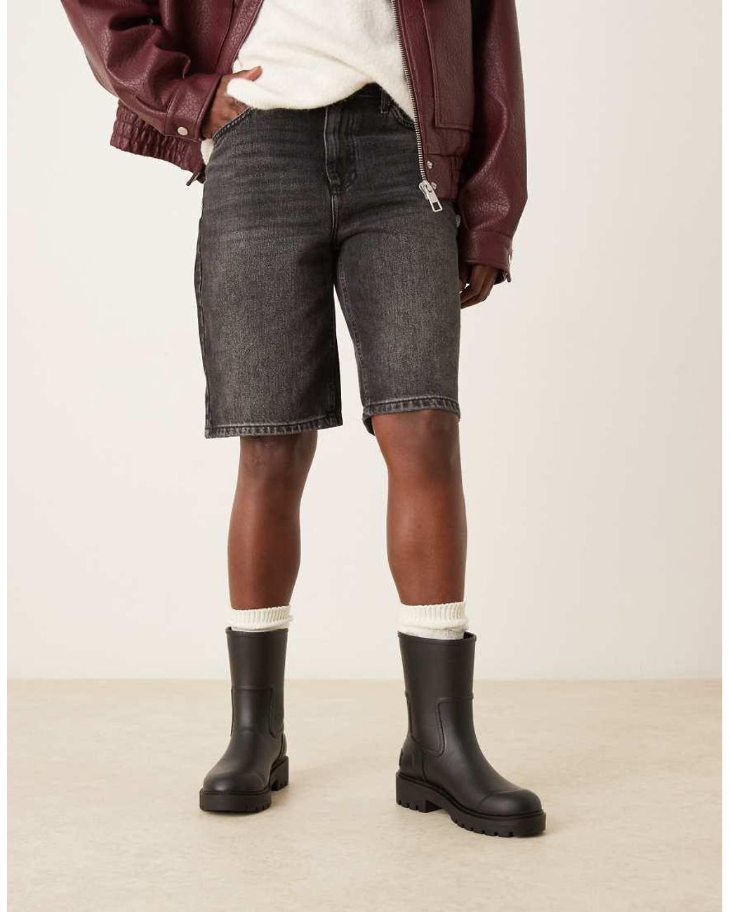 Calvin Klein Black Short Wellington Boots