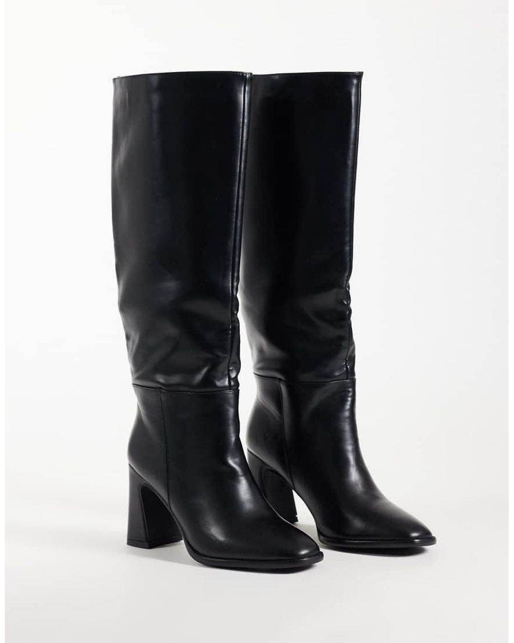 SIMMI Black Simmi London Buck Block Heeled Knee Boots