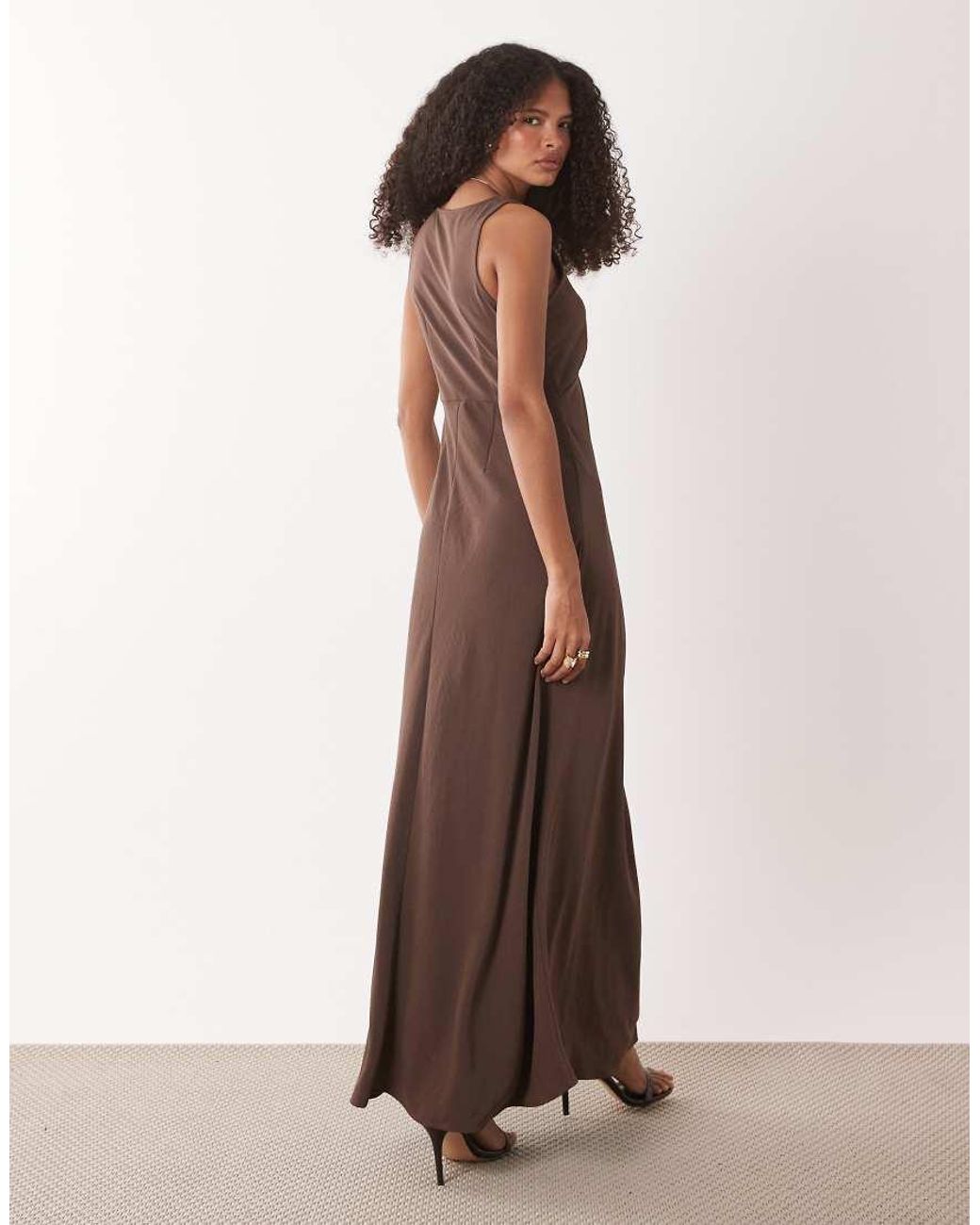 Jdy Brown V-neck Maxi Dress
