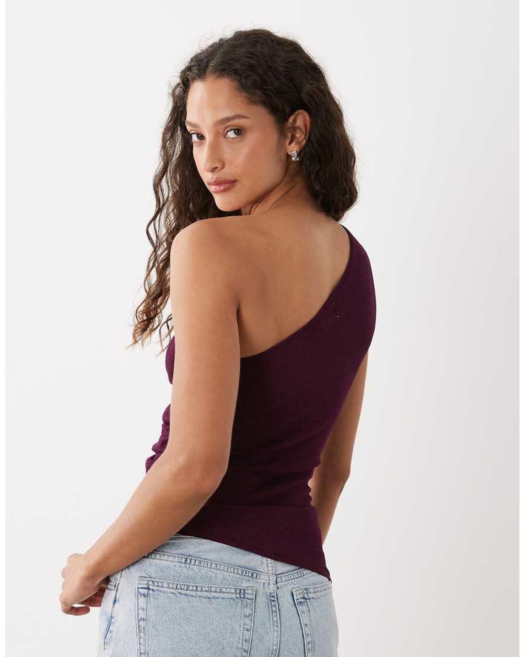 Cotton On Red Stud Asymmetric Knit Top