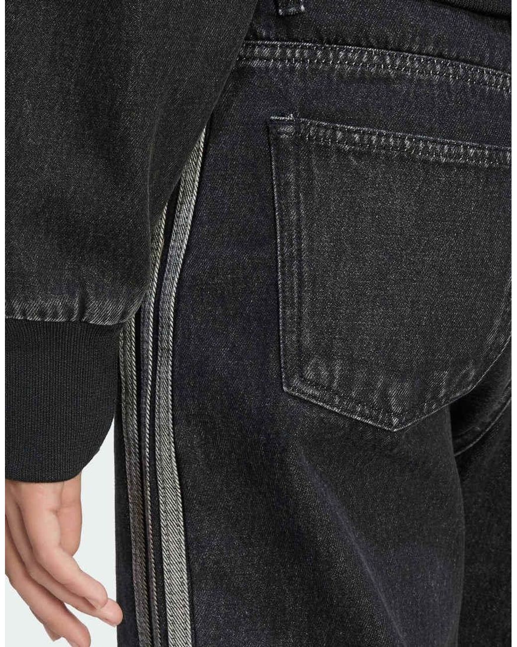 Adidas Originals Black Firebird Mid Rise Straight Denim Pant
