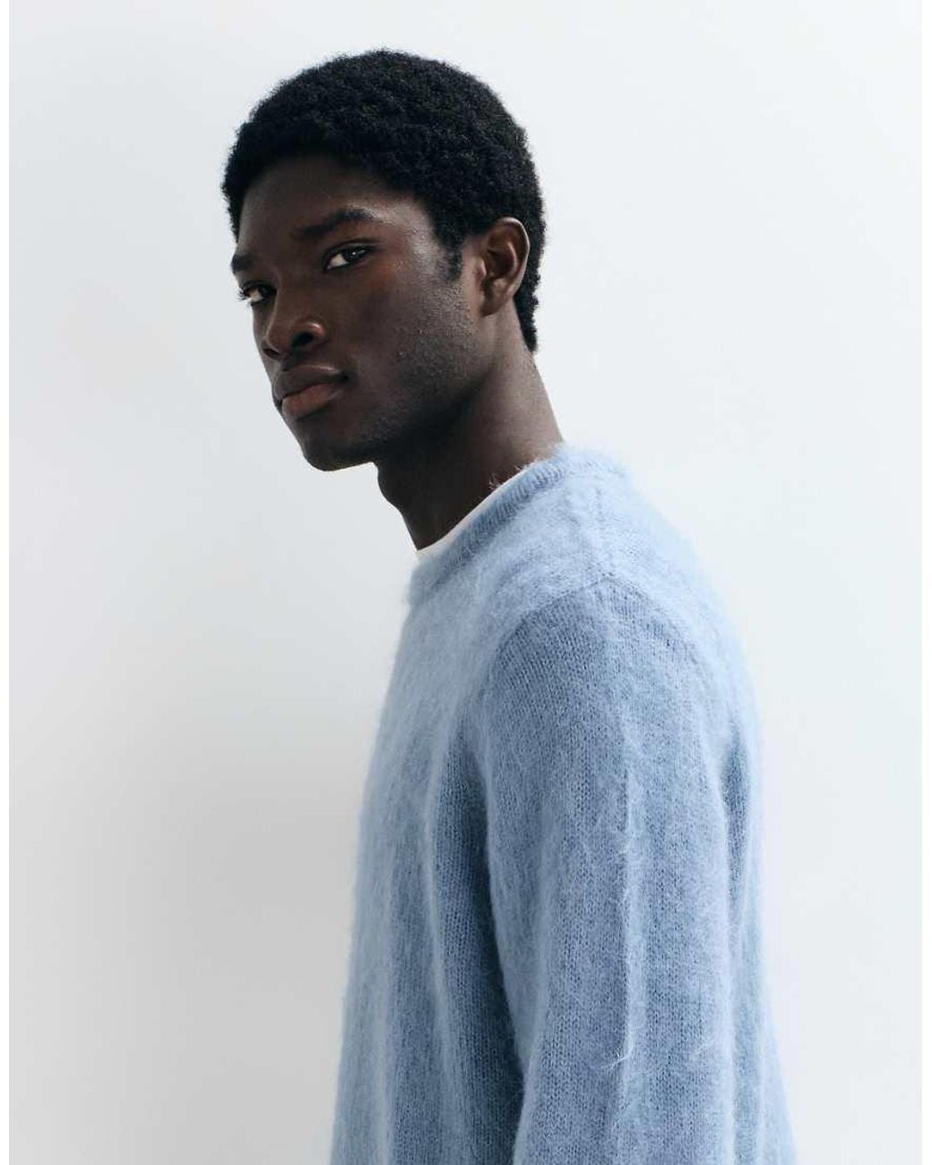 ASOS Blue Oversized Knitted Mohair Jumper for men