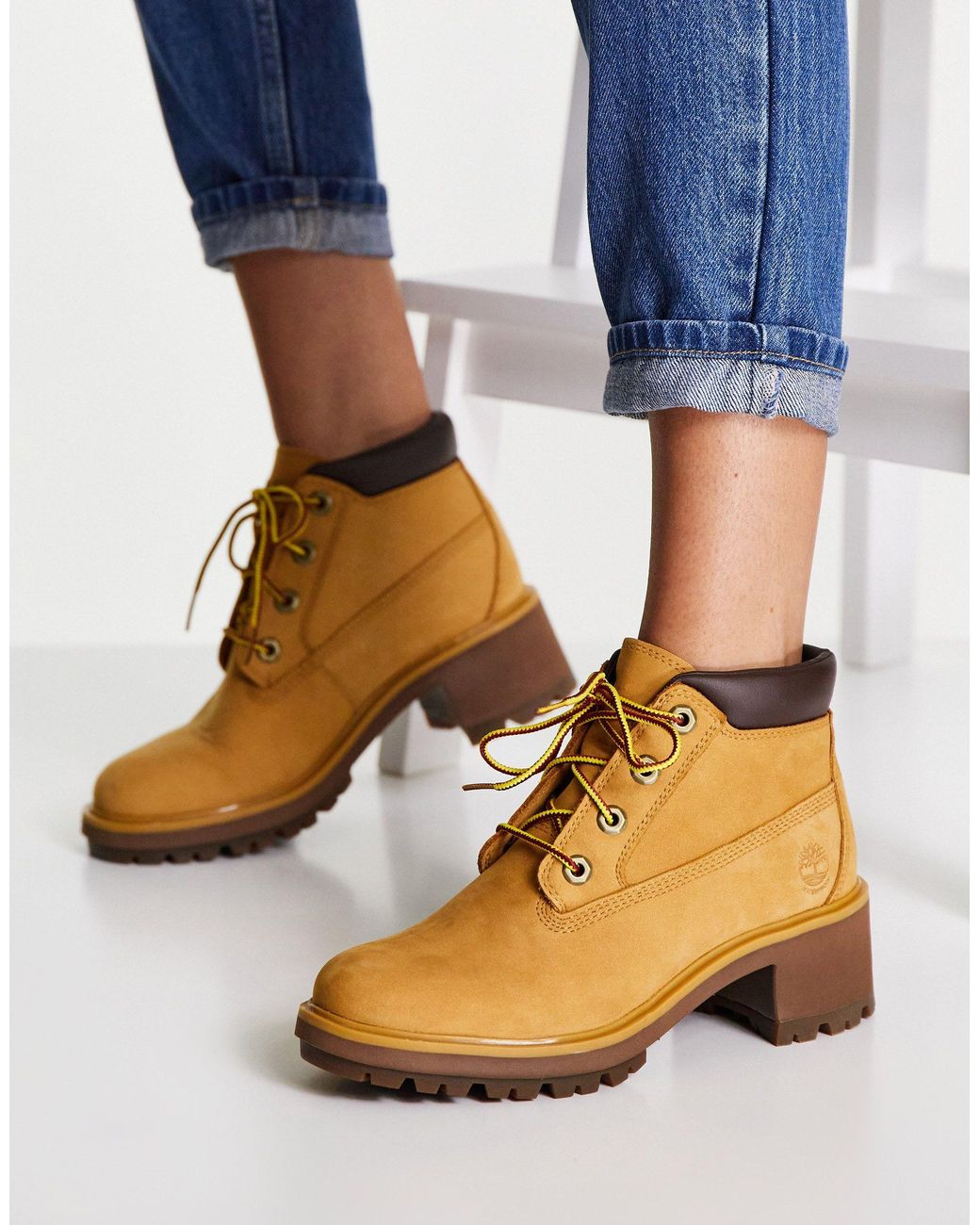 Timberland Kinsley Wp Nellie Heeled Boots in Blue | Lyst UK