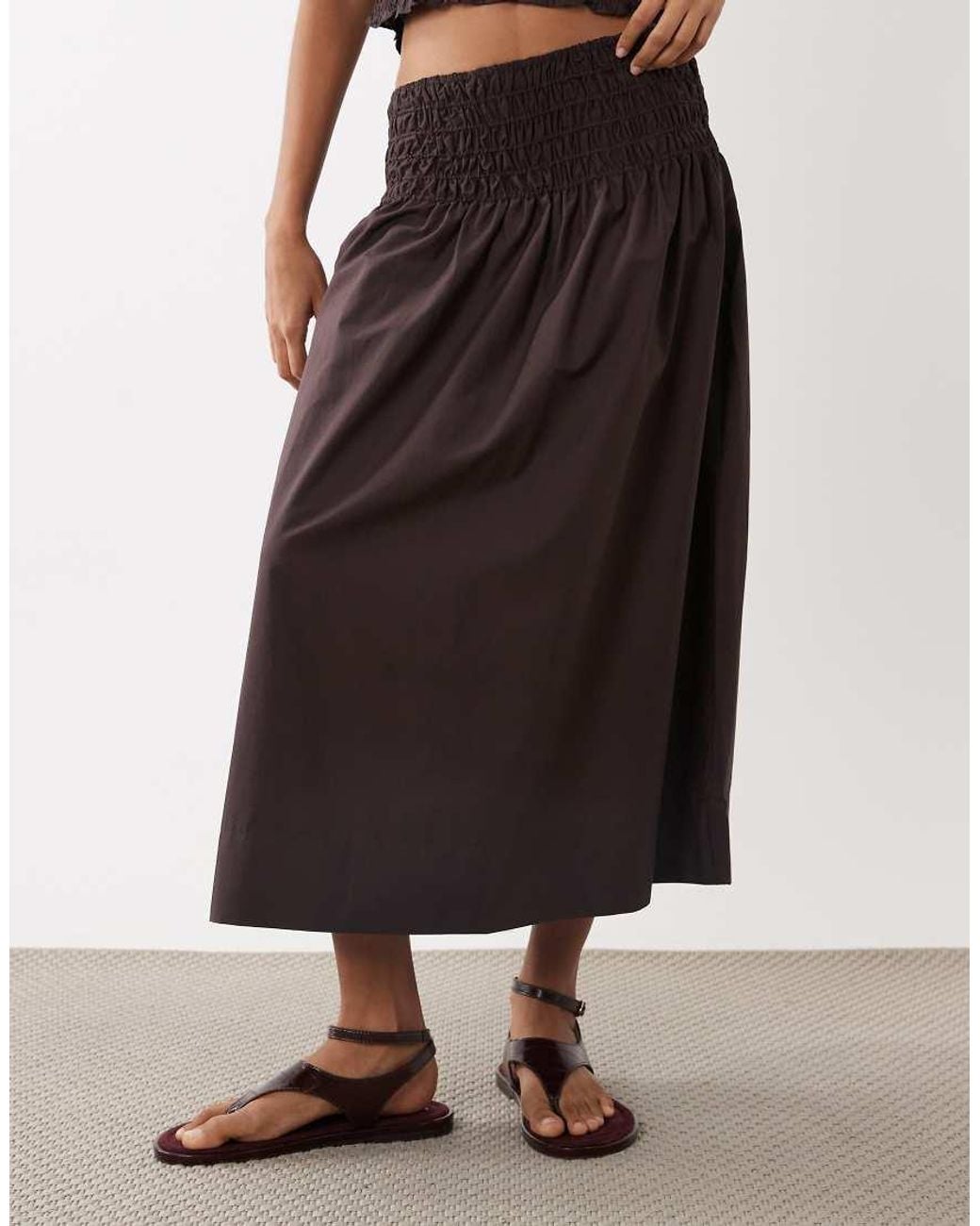 Mango White Siros Crinkle Waist Maxi Skirt Co-Ord