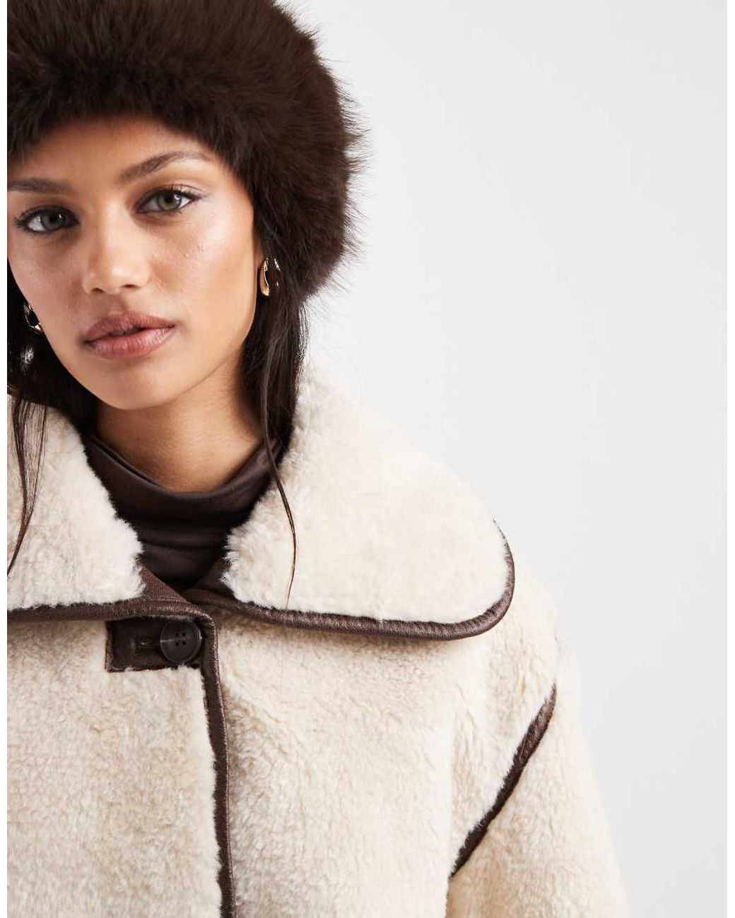 Object Brown Faux Fur Winter Hat