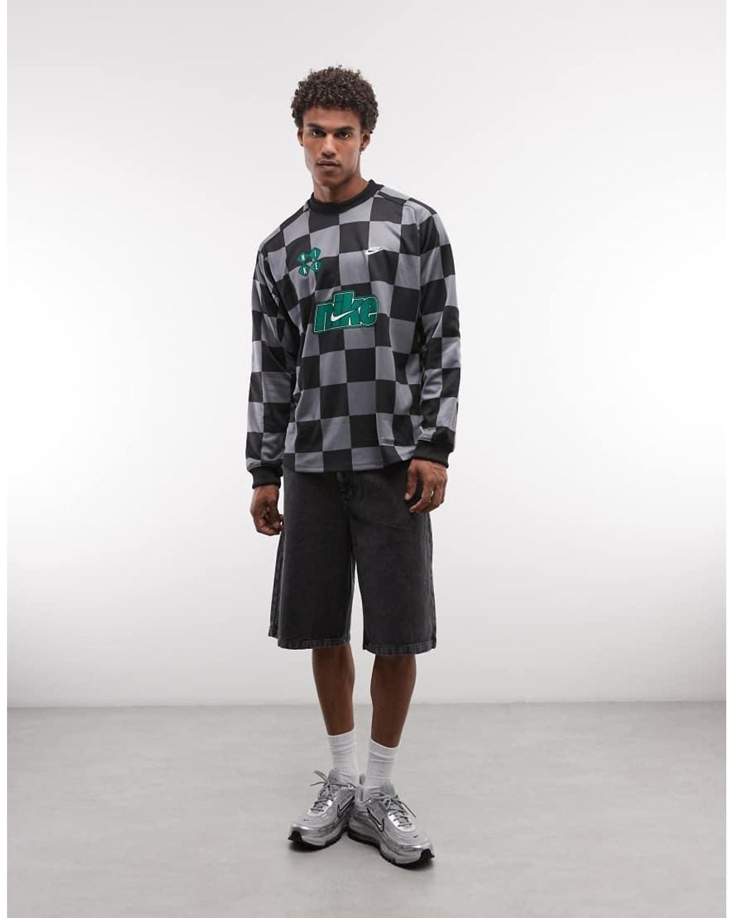 Nike Gray Futbol Checkerboard Goalie Top for men