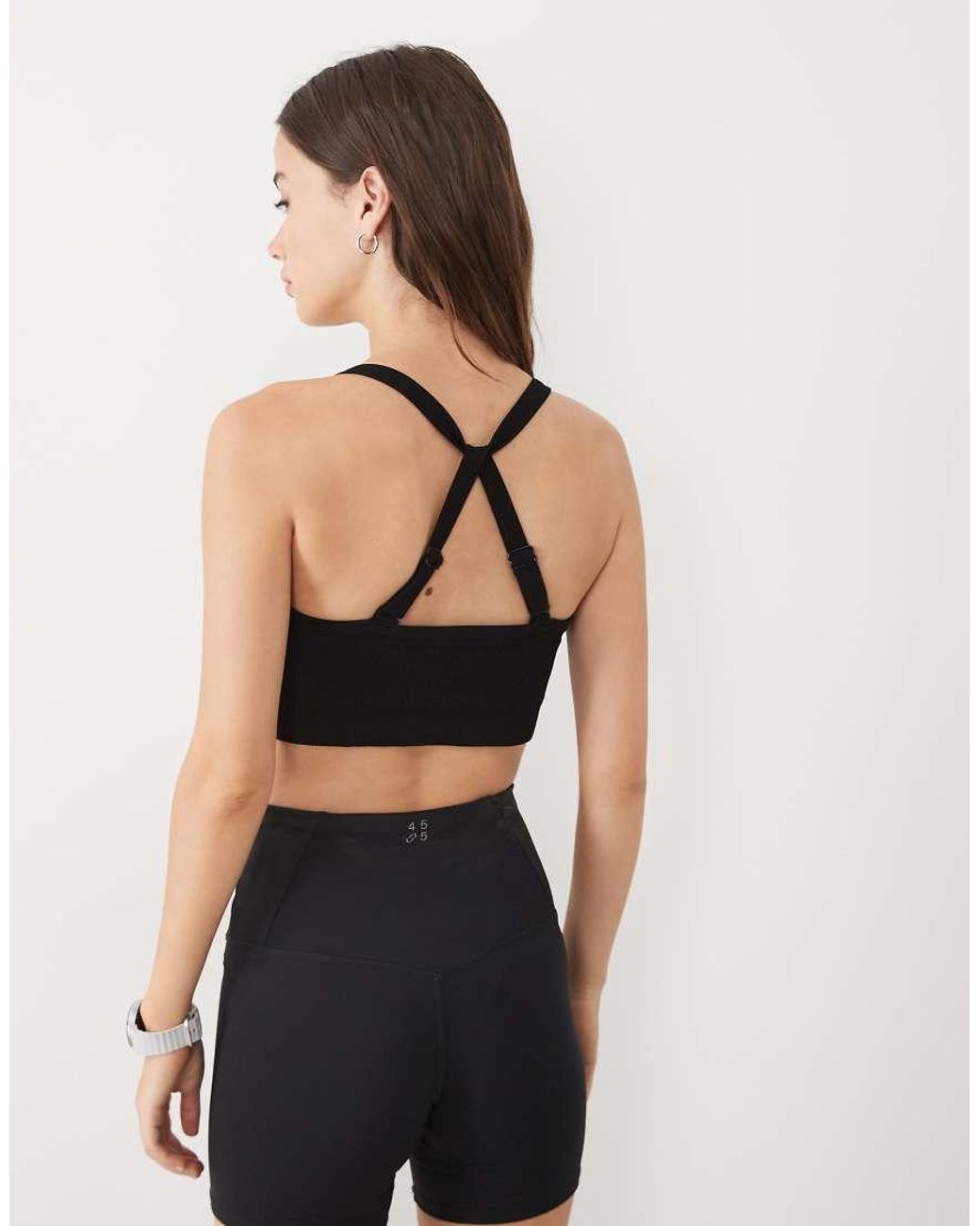 4505 Black Fuller Bust Sculpting Seamless Medium Support Convertible Strap Sports Bra