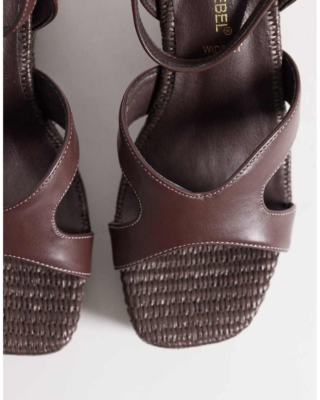 London Rebel Brown Yara Wedge Heeled Sandals