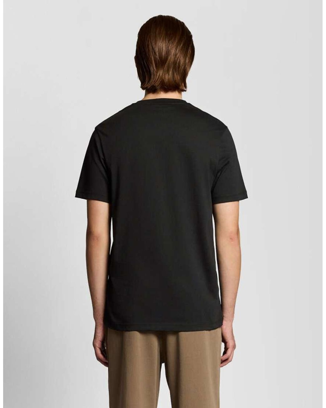 Lyle & Scott Black Ss T-Shirts V Neck T-Shirt for men