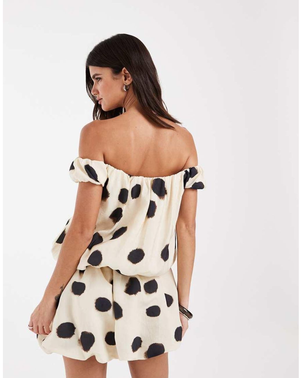 ASOS Natural Spot Mini Bubble Dress