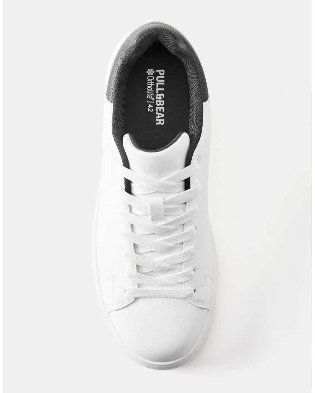 Pull&Bear White Casual Trainers With Detail for men