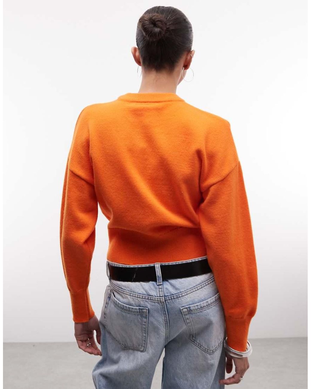Daisy Street Orange Fitted Waist Cardigan