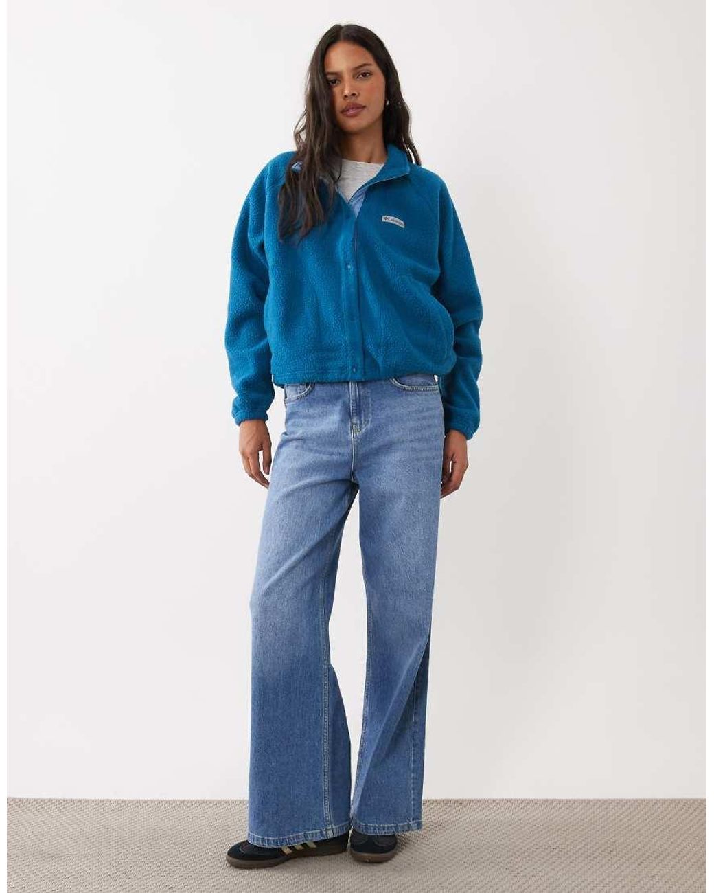 Columbia Blue Jasper Ridge Pebbled Full Snap Fleece