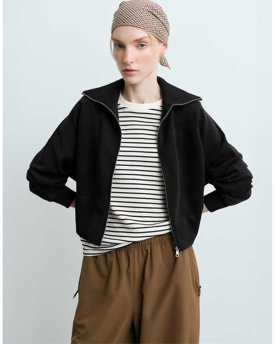 Oysho Black Brushed Rib Jacket With Modal