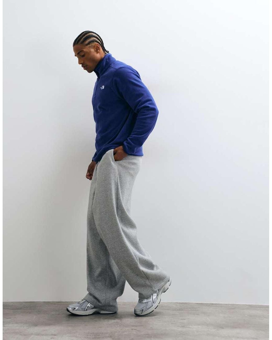 The North Face Blue Glacier 1/4 Zip Fleece for men