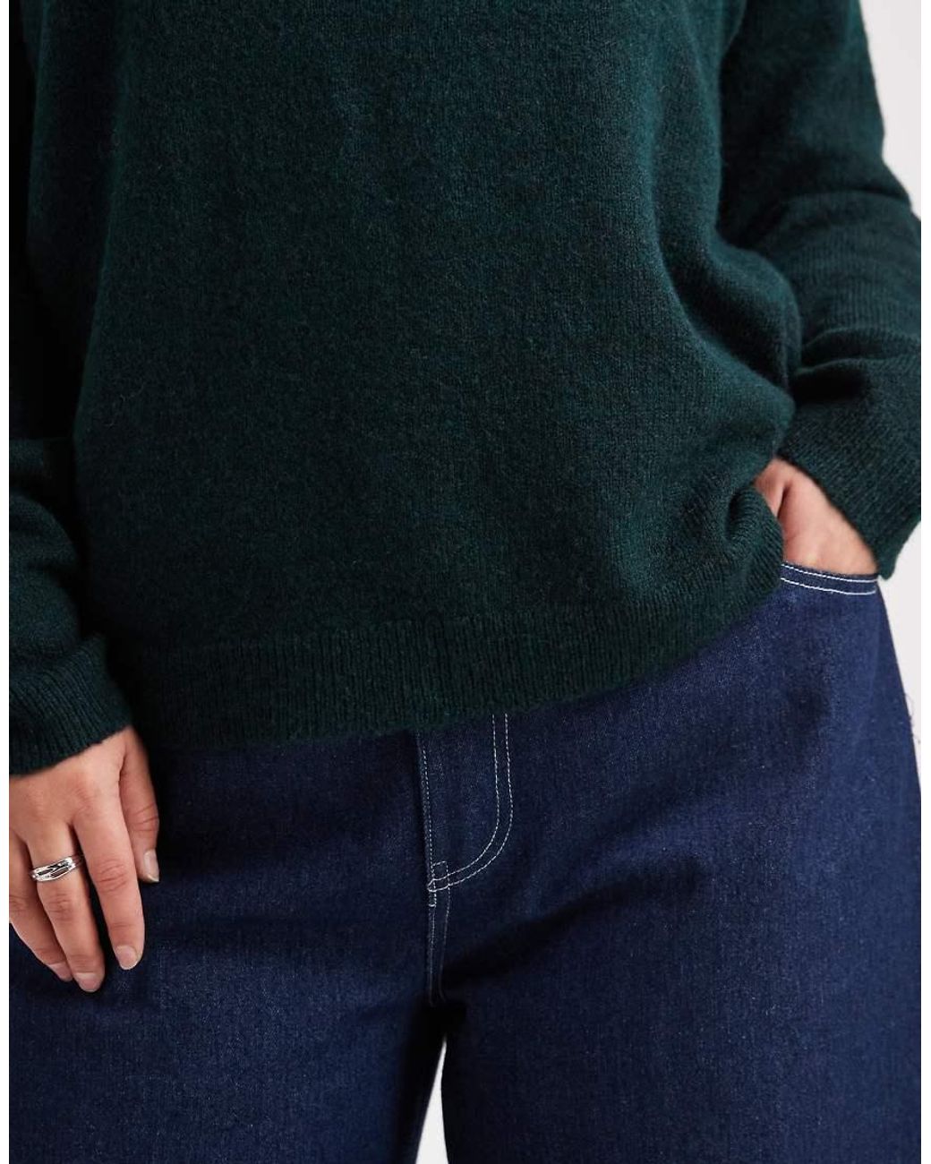 Pieces Plus Blue Pieces Curve High Neck Jumper