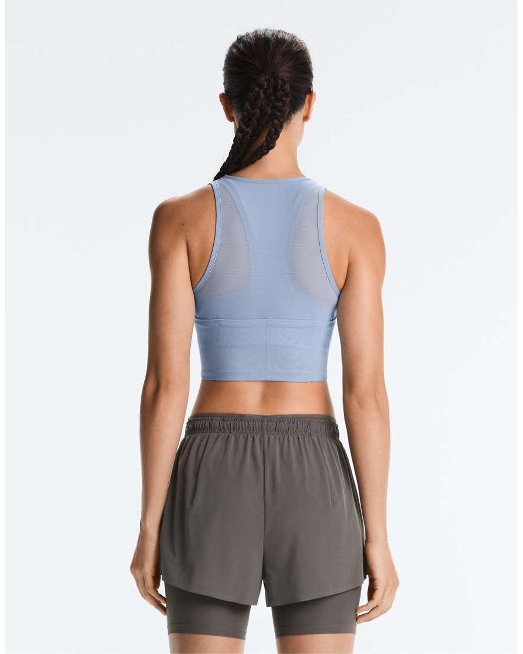 Oysho Blue Sheer Compressive Tank Top