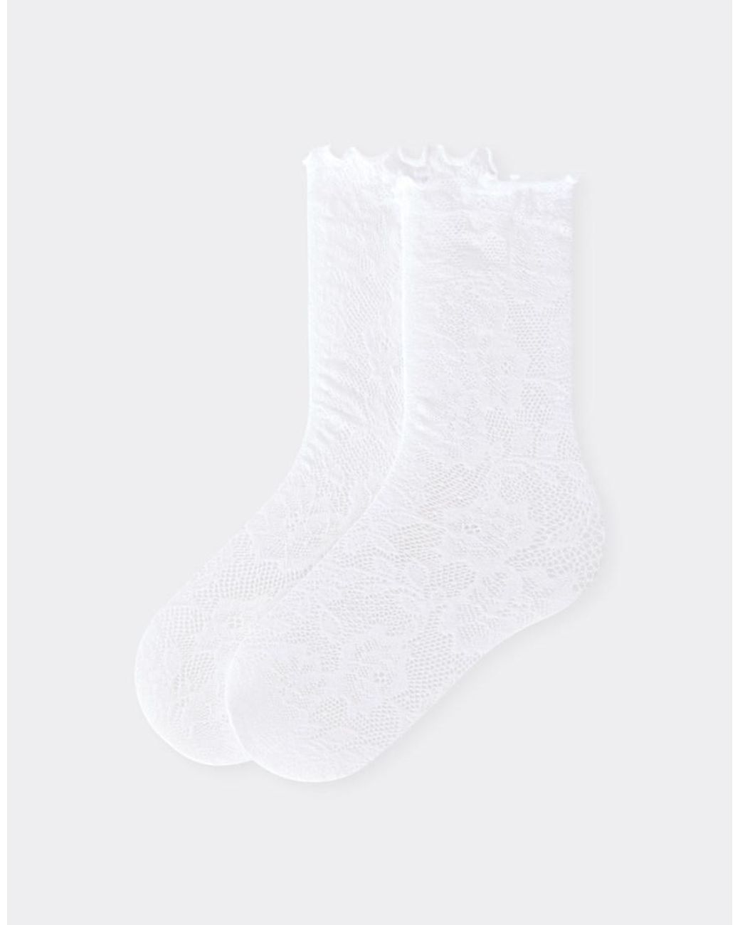 Calzedonia White Floral Socks Without Elastic