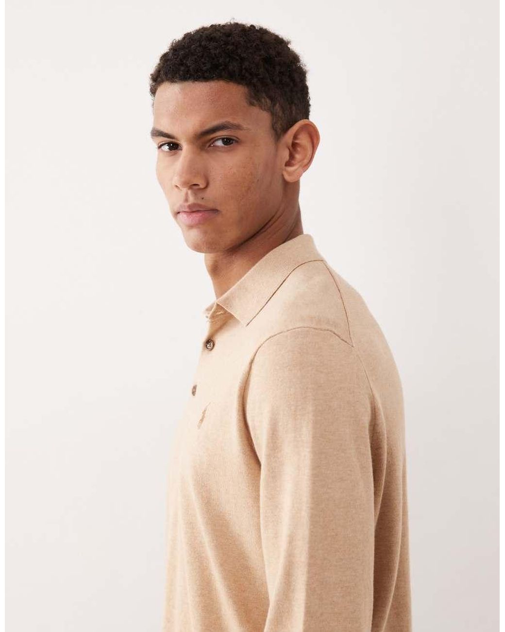 Polo Ralph Lauren Natural Icon Logo Cotton Knit Polo Jumper for men