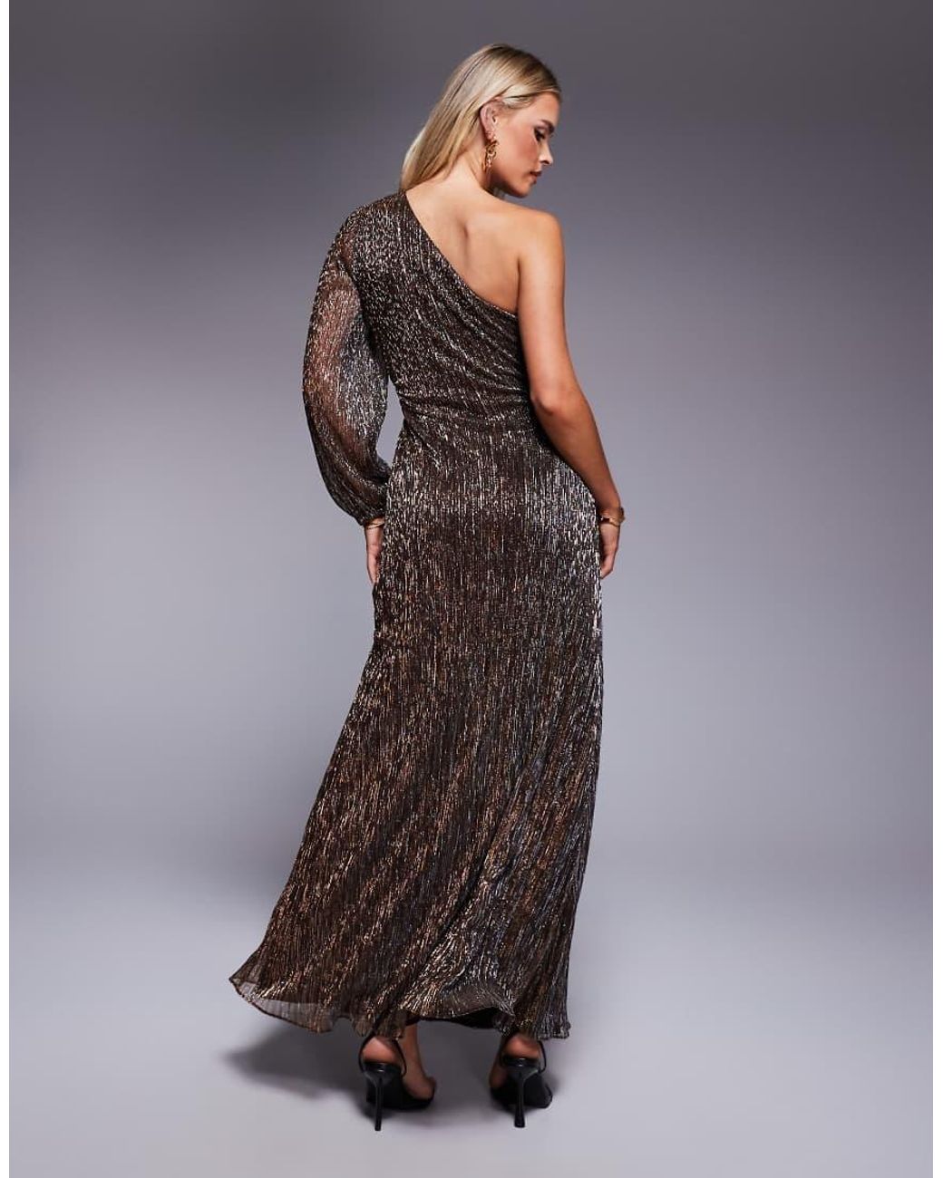Forever New Purple Asymmetric One Sleeve Maxi Dress