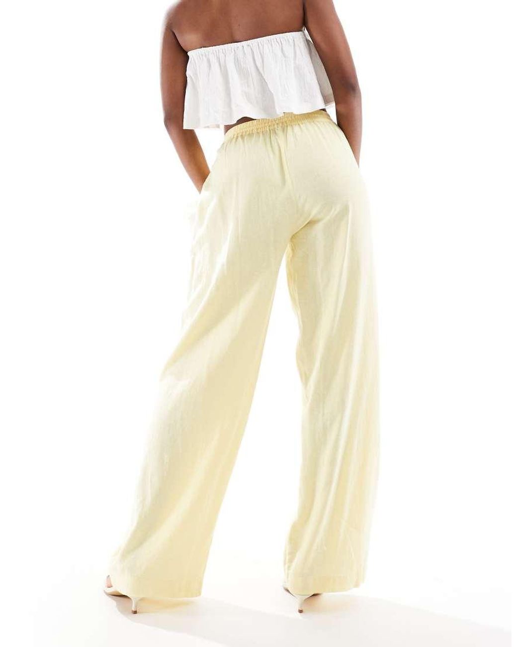Cotton On Natural Haven Wide Leg Linen-look Pants