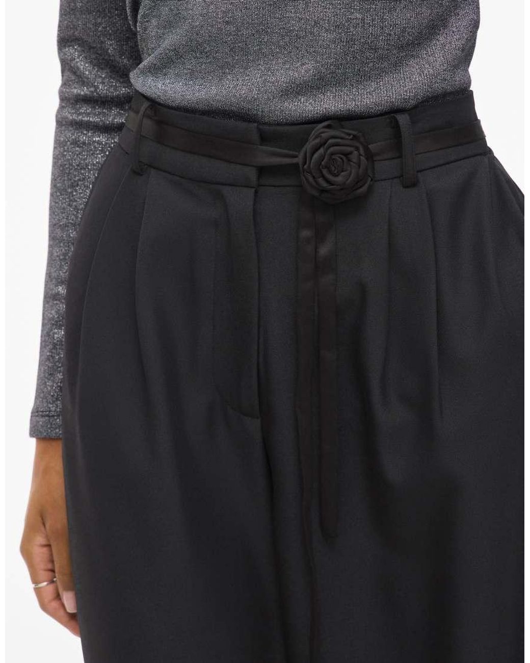 Vila Black Wide-Leg Trousers