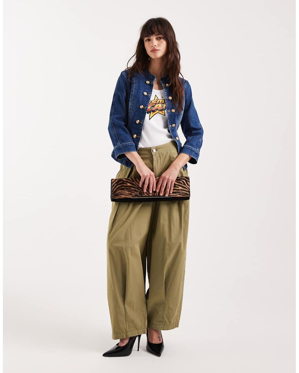 ASOS Blue Shrunken Drummer Style Jacket - M