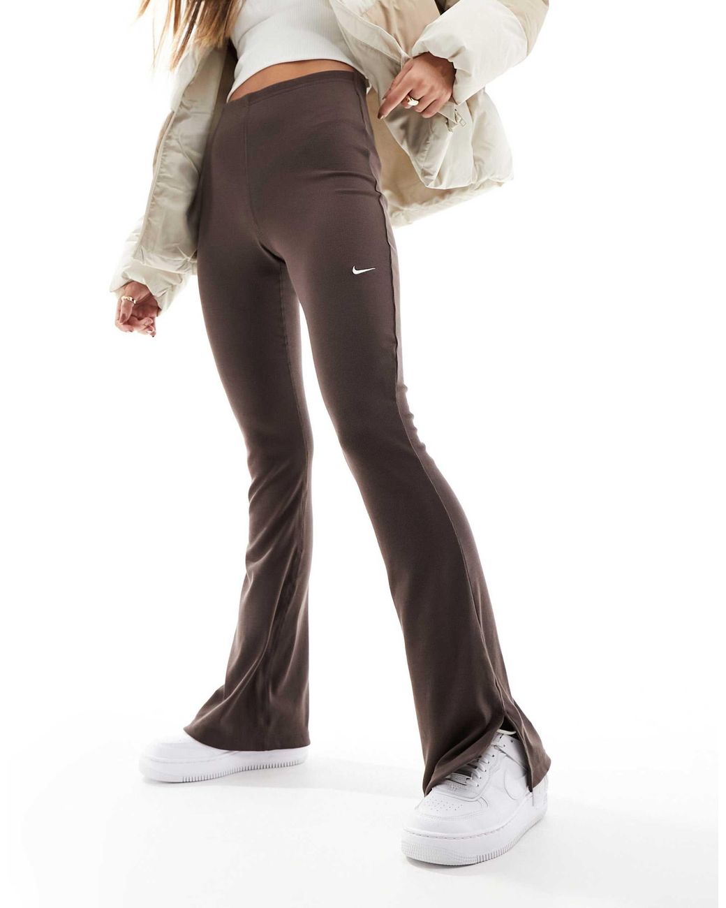 Pantalon Skinny évasé Côtelé Marron Chocolat | FR
