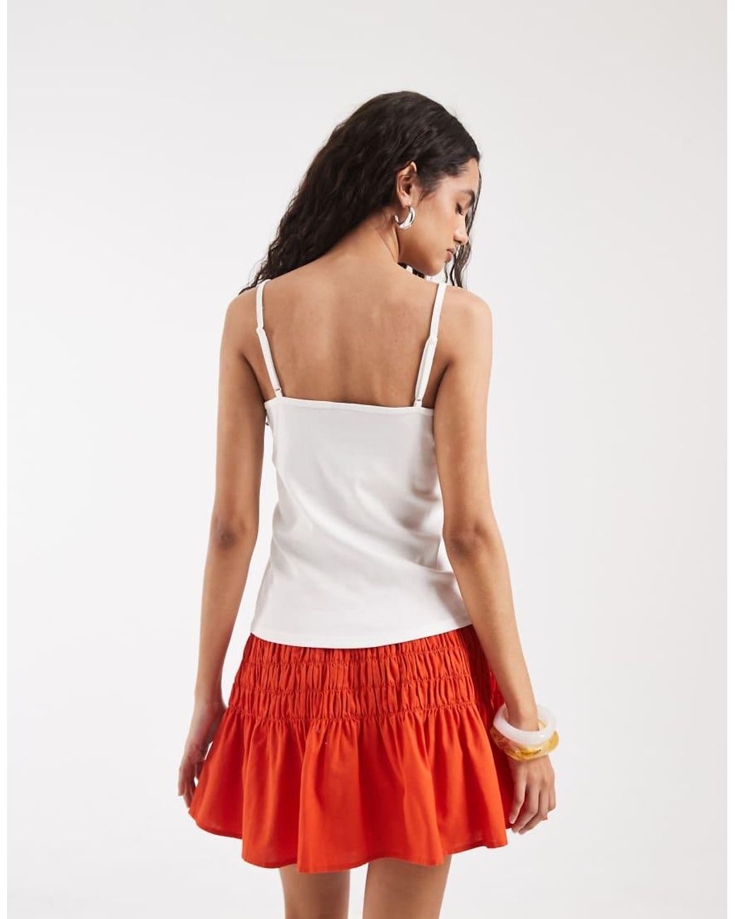Vero Moda White Jersey Cami Top With Strawberry Print Graphic