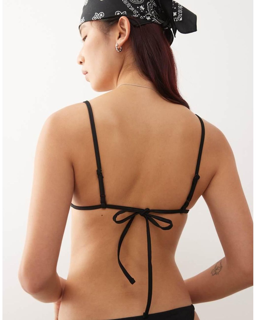 Weekday Black Mix & Match Square Bikini Top With Barely There Strappy Back