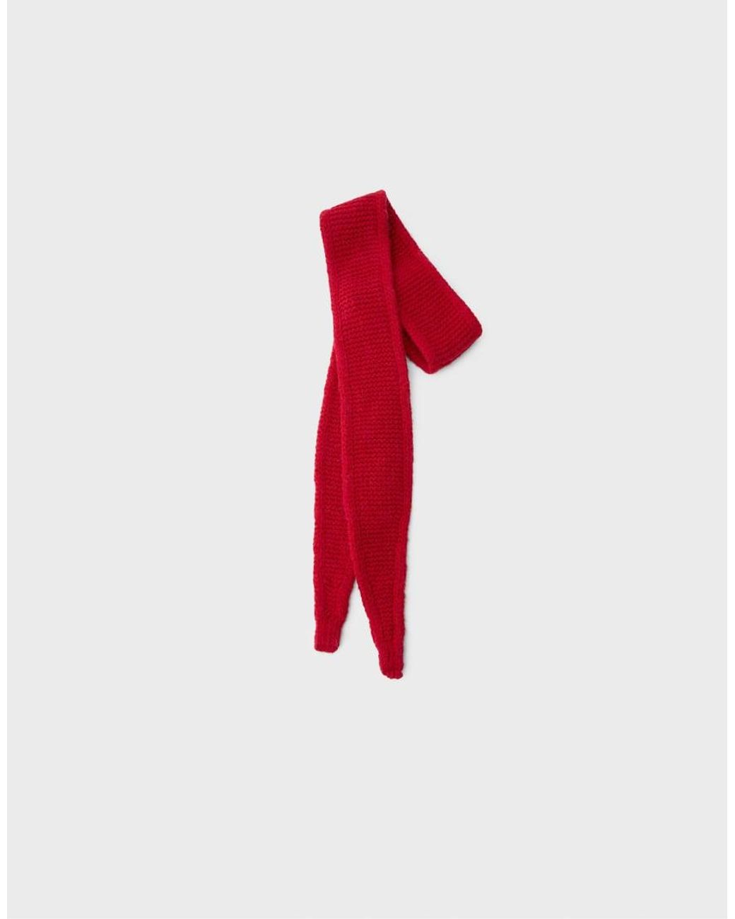 Stradivarius Red Knitted Triangular Scarf