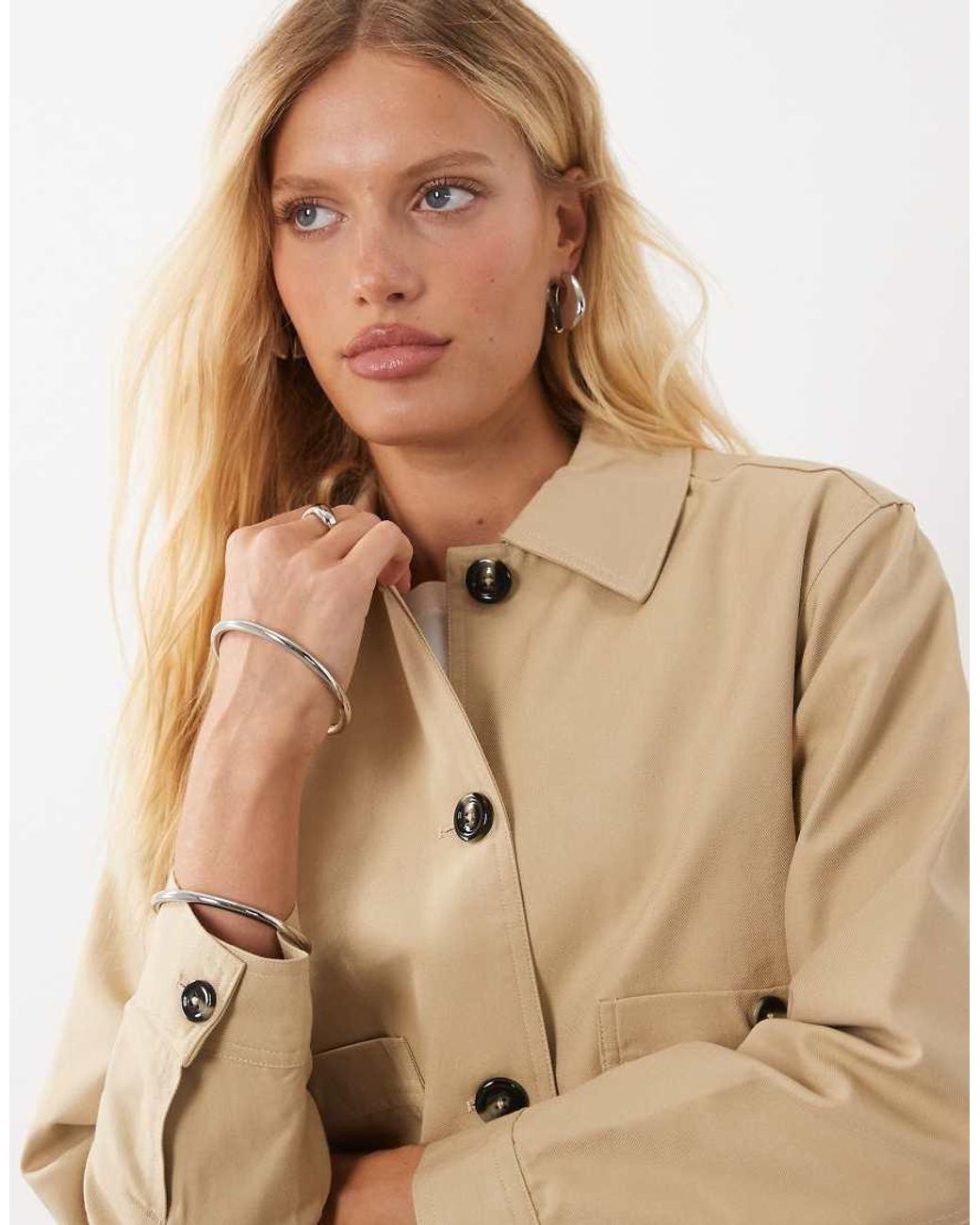 Mango Blue Teen Cropped Trench