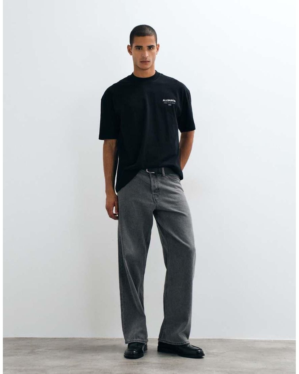 AllSaints Black Underground Oversized T-shirt for men